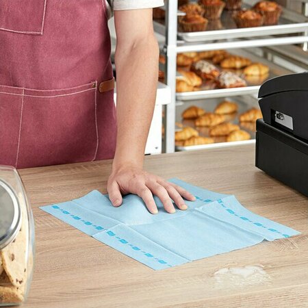 TORK 12'' x 15'' Blue Odor-Resistant Food Service Wiper W8 - 200/Case, 200PK 248192292